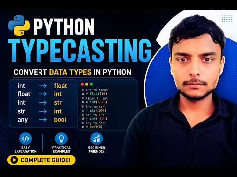 Python Type Casting Explained 🚀 | int(), float(), str(), bool()