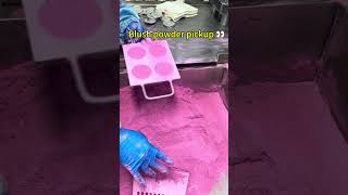 Blush powder pickup process from our cosmetics production line.#cosmeticfactory