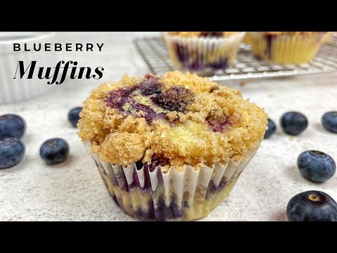 BLUEBERRY MUFFINS with STREUSEL CRUMB TOPPING