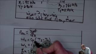 Thermodynamics: Simple Ideal & Non-Ideal Brayton Cycles (24 of 25)