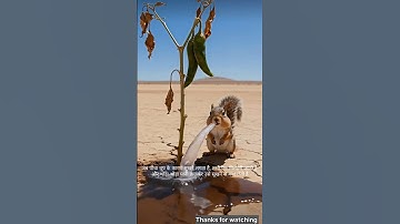 Squirrel watered the red chilli plant and saved it from drying up 😭 #ai #tree #save #watering
