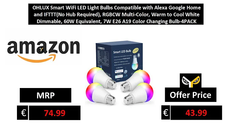 OHLUX Smart WiFi LED Light Bulbs Compatible with Alexa Google Home and IFTTT