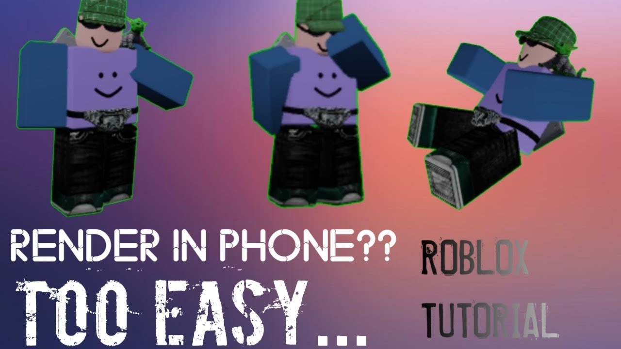 Roblox||How to make Simple Roblox Render with Phone (Pixellab Needed ...