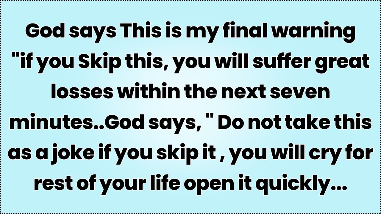 ♾️ God says This is my final warning