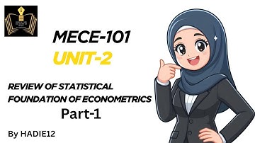 Unit-2 Review Of Statistical Concepts (part-1) #Mece-101 #Ignou #Introductory Econometrics Methods 