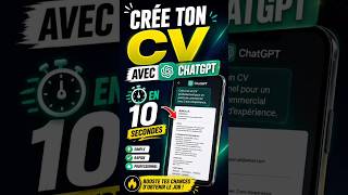 🚀 Crée un CV professionnel en quelques secondes grâce à ChatGPT !Simple, rapide et gratuit. #ChatGPT