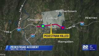 Pedestrian struck and killed by vehicle on Mass Pike in Ludlow