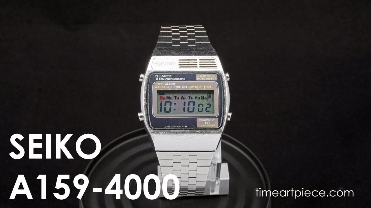 Seiko A159-4000 Vintage Digital LCD Chronograph Alarm Quartz Watch Dark -  YouTube