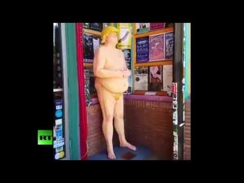 In pictures: Nude Donald Trump statues amuse crowds - BBC News