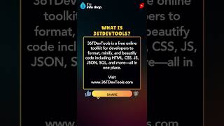 What is 36TDevTools? | Free Online Code &amp; Text Formatter Tools #theinfodrop #shorts #devtools