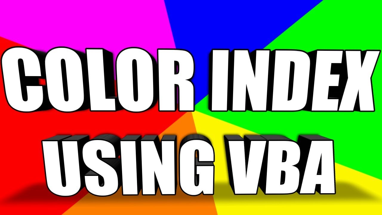 Color index using VBA - YouTube