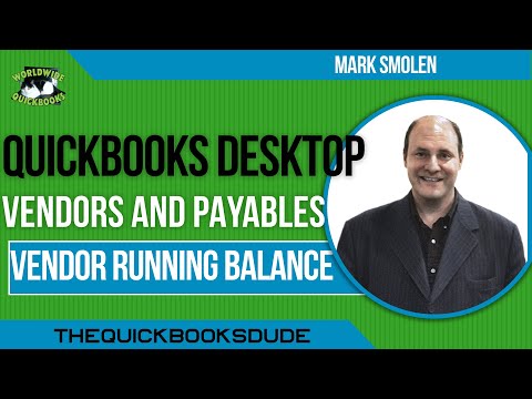 QuickBooks Vednor Detail And Running Balance For Prepiad Inventory And Expense Deposits