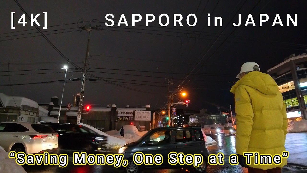 【4K】solo walking / I don’t have a car, so I walk home from work.  / Sapporo Japan
