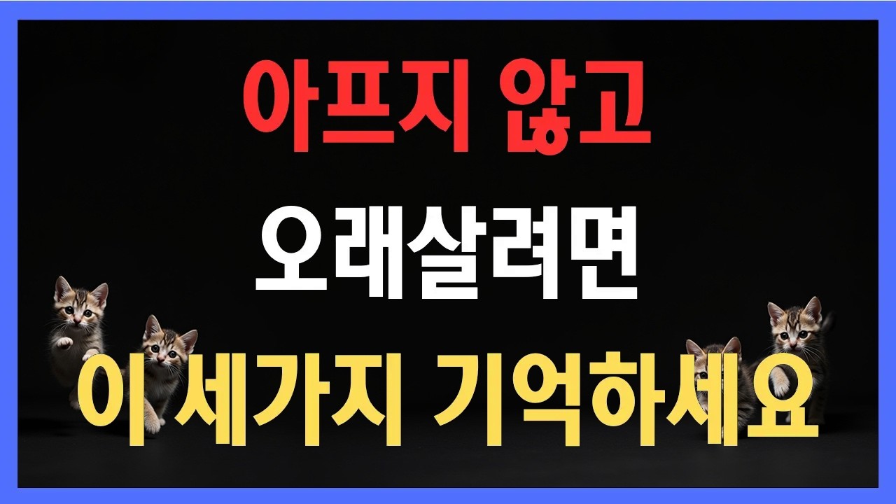 건강수명 늘리는 핵심 원칙, 아프지 않고 오래살려면 이 세가지 기억하세요