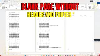 How To Add Blank Page Without Header And Footer In Word