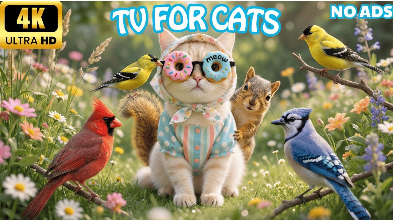 [NO ADS] Cat TV 🌱 Calm Outdoor Wildlife for Relaxed Indoor Cats | 1+ Hour 4K Ultra HD