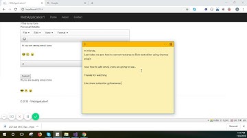 Display Emoji Emotion Icons in ASP Net TextBox using the TinyMCE Editor