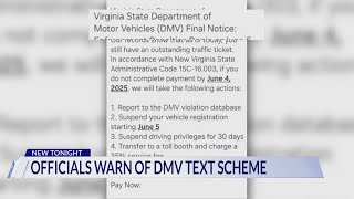 Virginia DMV warns people about new text scheme going around