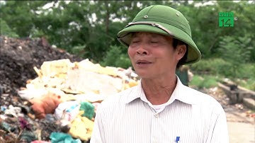 Rác thải nguy hại chất đống, đốt lộ thiên cạnh làng nghề | VTC14