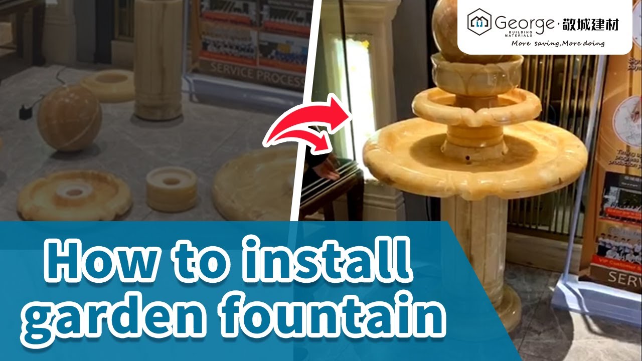 How to install garden fountain Installation Marble water fountain