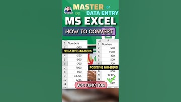 Convert Negative Numbers to Positives - abs function #excel