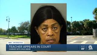 Teacher charged with child abuse appears in court