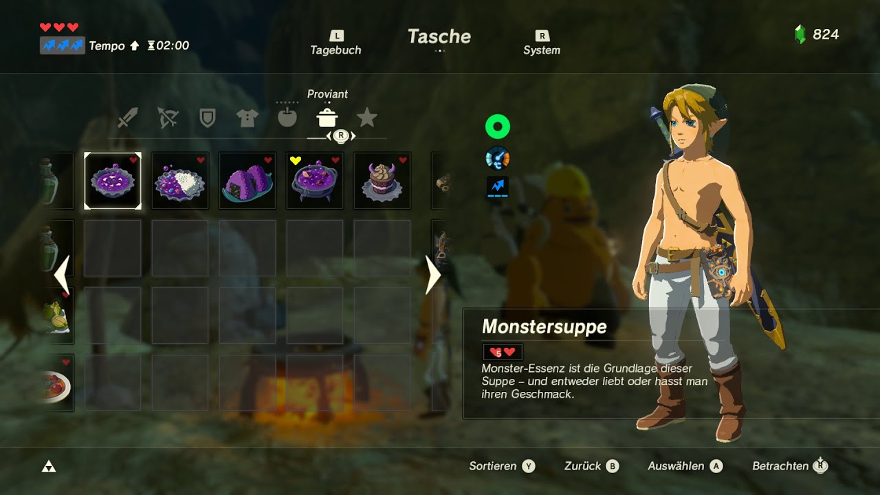 Knusperlachs Rezept Botw Alle Monstergerichte - Rezepte - Zelda Breath of the Wild - YouTube