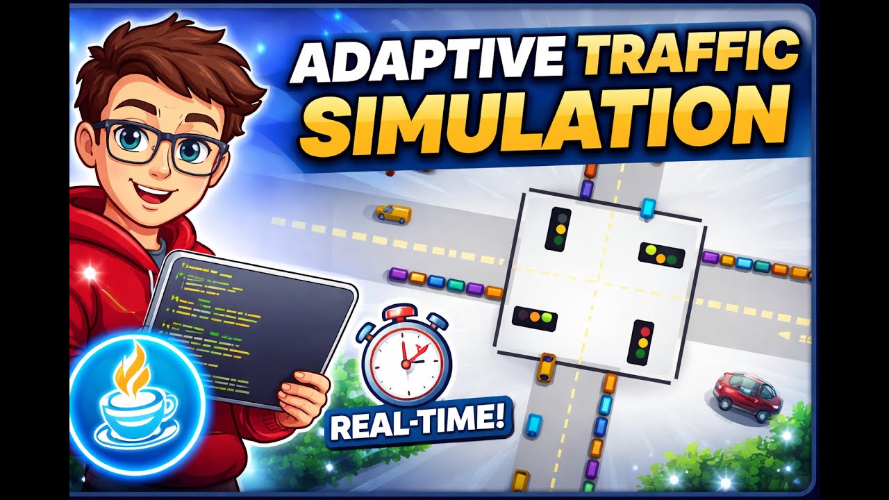 Traffic Animation Java Smart Traffic Light Optimization 🚦 | Adaptive Traffic Simulation in ...