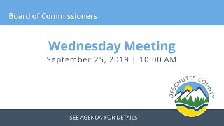 09/25/2019 - Board of Commissioners - Wednesday Meeting