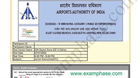 AAI ATC Junior Executive Question Paper 2022 PDF (All Shift)