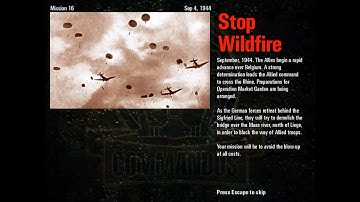 Commandos 1- Behind Enemy Lines - Mission 16: Stop Wildfire - Defend bridge