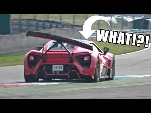 1200HP Zenvo TSR-S Going FLATOUT on Track with Active Rear Wing!