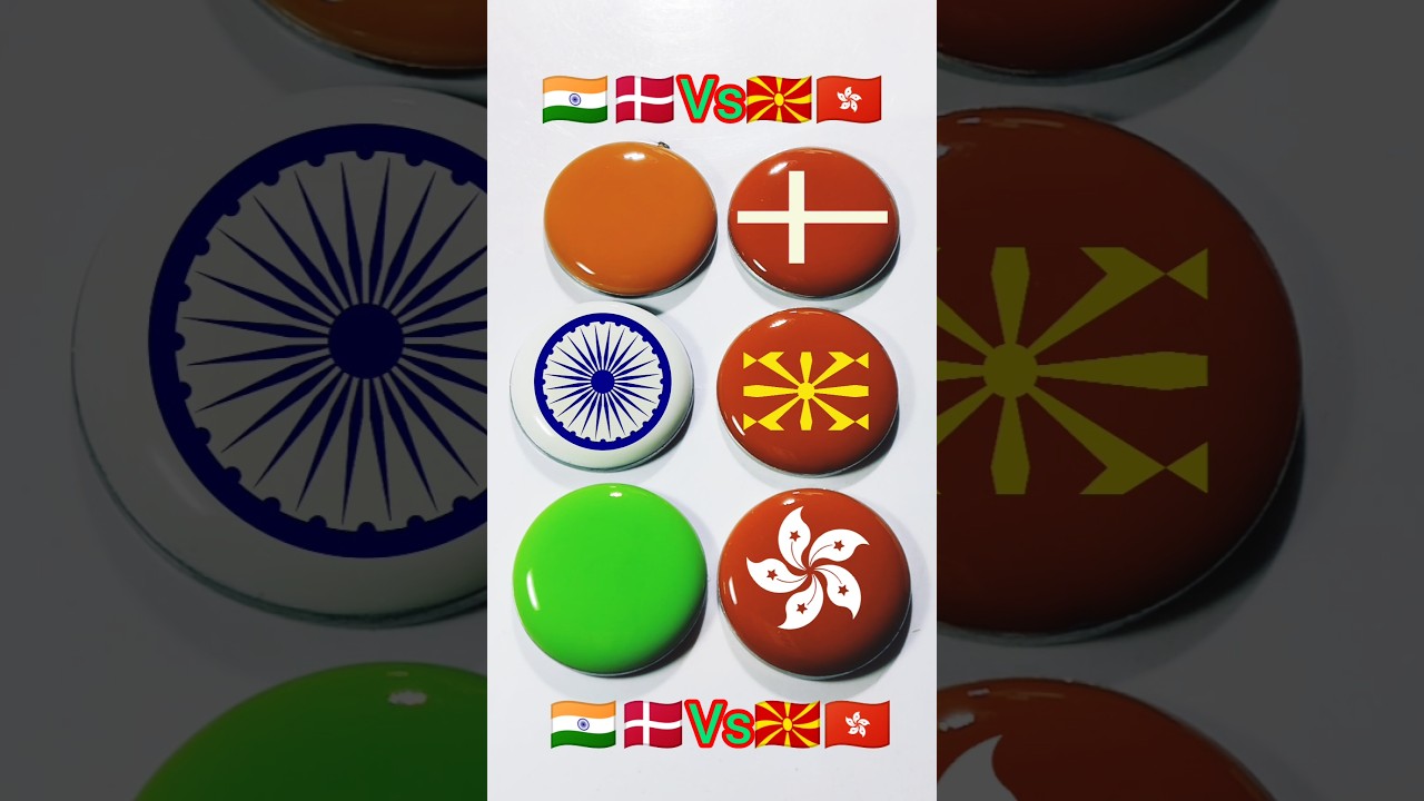 ❤️Respect video India flag 🇮🇳 and North Macedonia flag 🇲🇰🇩🇰🇭🇰water color & coin 