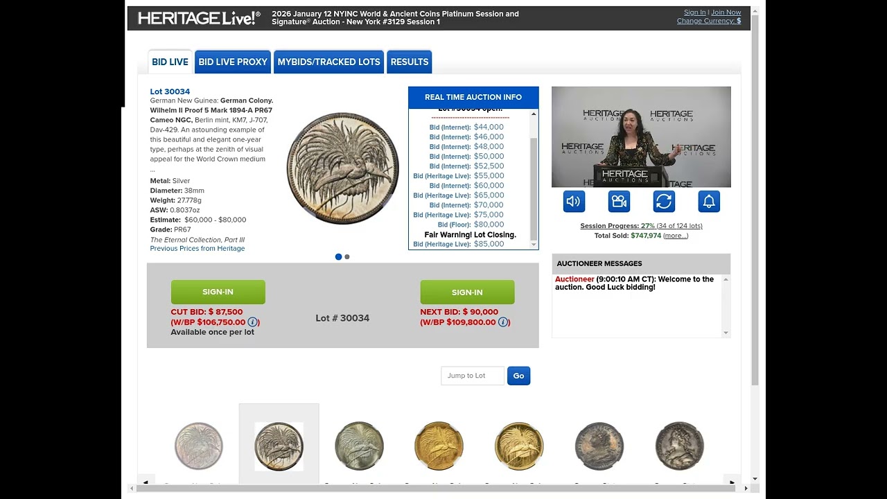 German New Guinea: German Colony. Wilhelm II Proof 5 Mark 1894-A | Lot  #30034 | Heritage Auctions