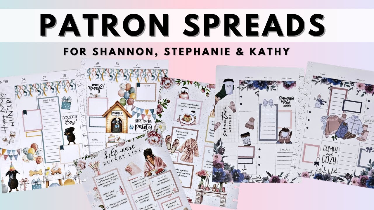 PLAN WITH ME | PATRON SPREADS FOR SHANNON, STEPHANIE & KATHY | THE HAPPY PLANNER