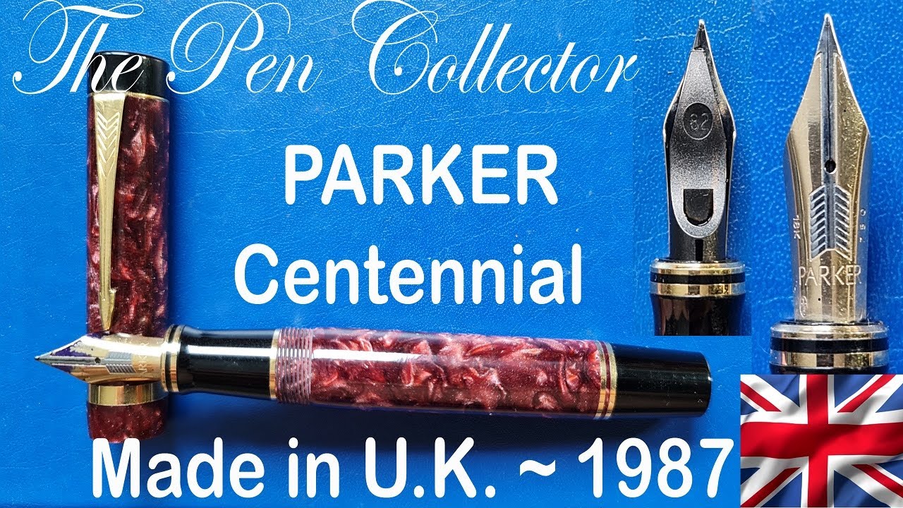 PARKER Centennial Red Marble Fountain Pen Review - YouTube