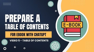 Prepare A Table Of Contents For eBook With ChatGPT