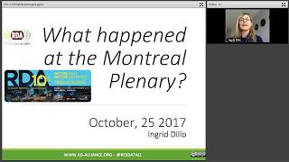 RDA Webinar: What happened at the Montreal Plenary?