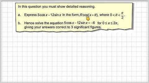 Using Rcos to solve a trigonometric equation
