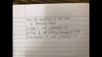 Finding the equation of the line in standard form
