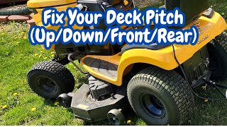 Cub Cadet 50 Inch Riding Mower Deck Adjustments (Pitch)