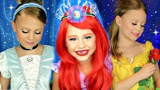 Disney Princess Makeup Compilation! Cinderella, Belle, and Ariel Makeup!
