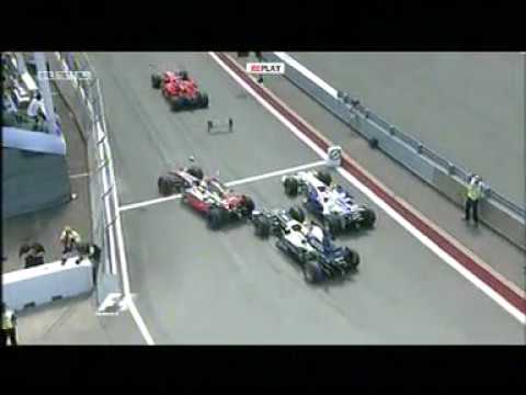 Canada 2008 Kimi Rikknen gets hit by Lewis Hamilton in Pit Lane ?