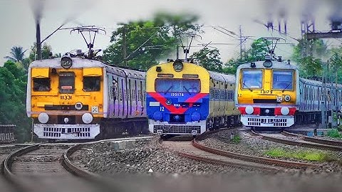 Colourful 12 Coach EMU & MEMU Trains Speeding in Huge Curve & Skip furiously | Eastern Railways