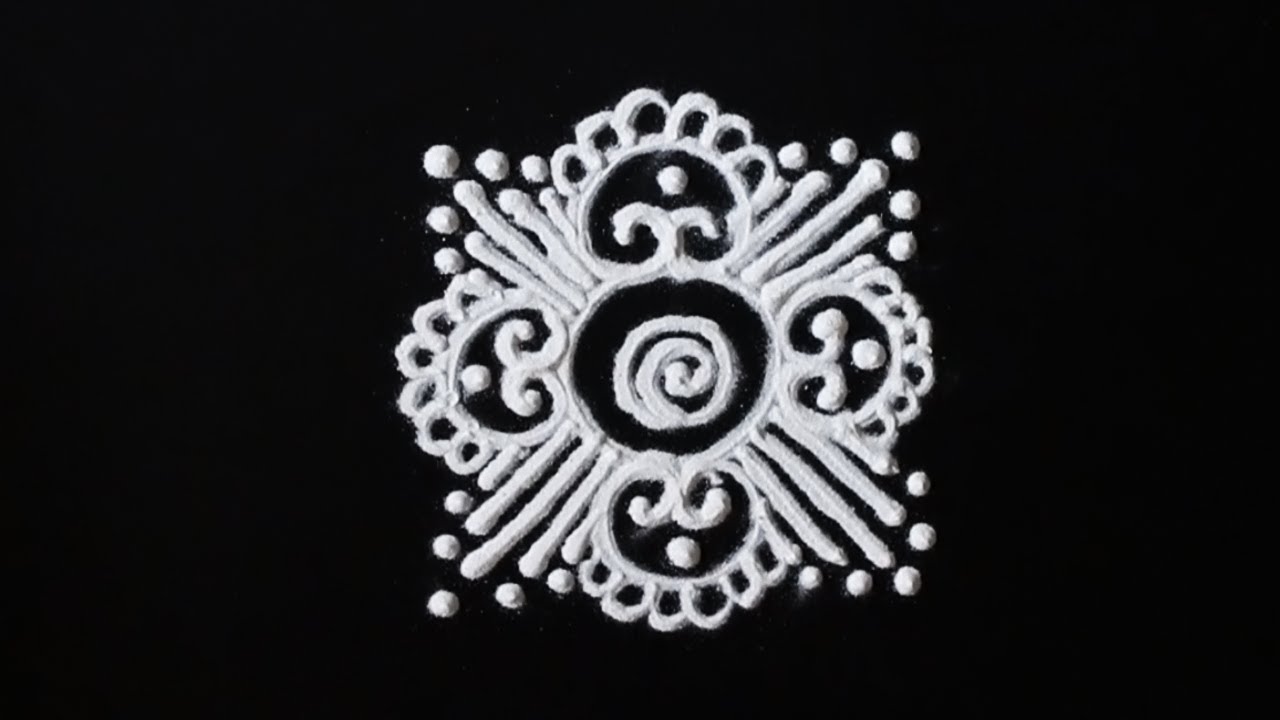Circular Rangoli Design | Easy Simple Rangoli Design by Priyanka - YouTube