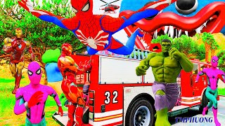 Game Siêu Nhân Người Nhện Chạy Xe Ô Tô Cứu Hỏa Khổng Lồ, Spiderman Cars Mcqueen || tmphuong