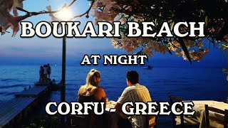 [4K] Boukari Beach at night – Corfu, Greece