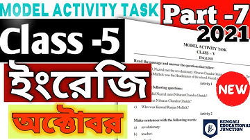 model activity task class 5 english part 7 || class V English new model activity task October 2021