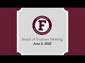 FISD Board of Trustees Meeting June 2, 2025