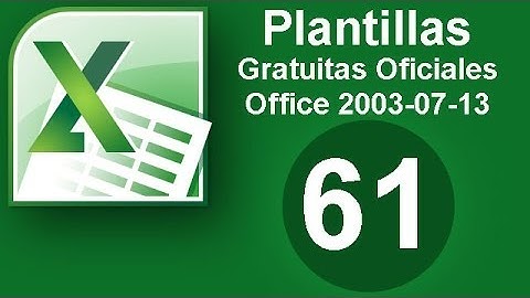 Tutorial Excel (Cap. 61) Plantillas Gratuitas Oficiales. Office 2007-2010-2013